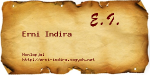 Erni Indira névjegykártya